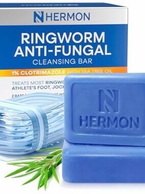{2 Bars} Hermon Powerful Ringworm Antifungal Soap w Tea Tree Oil ~ New
